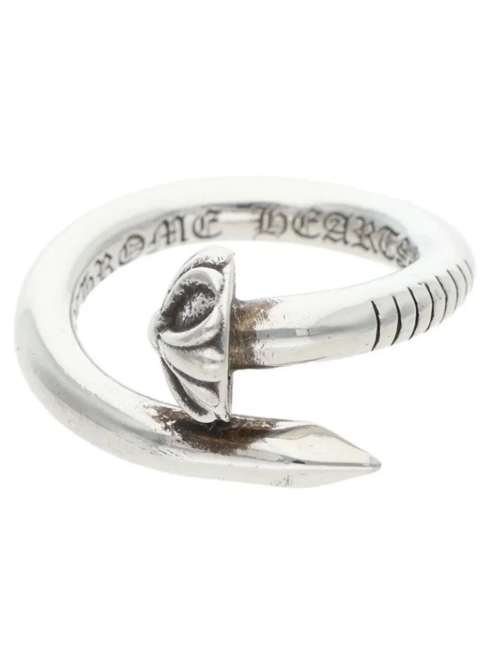 Chrome Hearts Nail Crsball Cross Ball Silver Ring